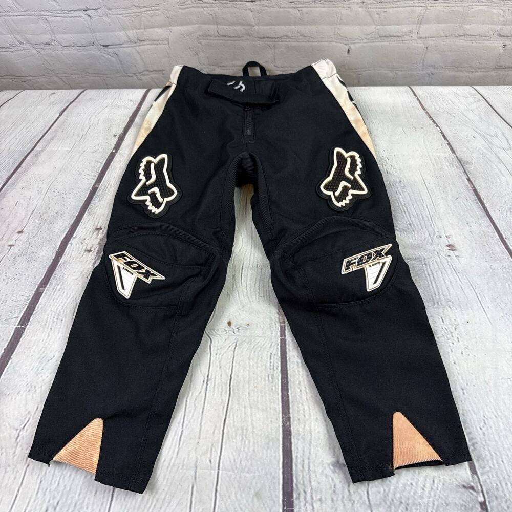 Fox 180 Racing Pants Vintage Youth Size 4 Black & White